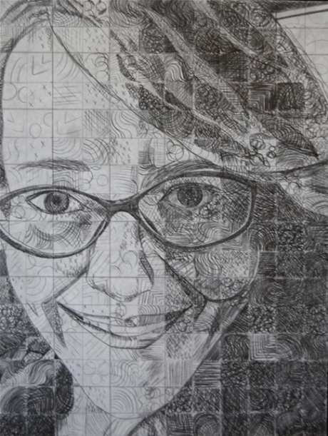 Self-Portrait Mosaic Drawing, 2012